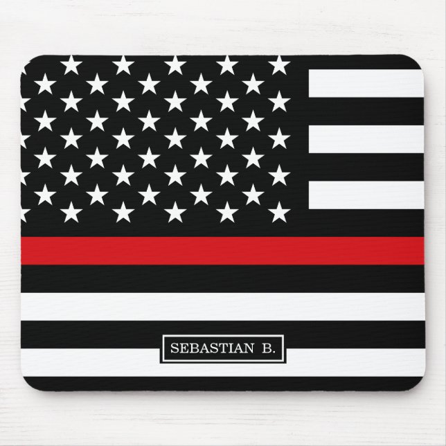 Patriotisk brandmanstilamerikanska flaggan musmatta (Framsidan)