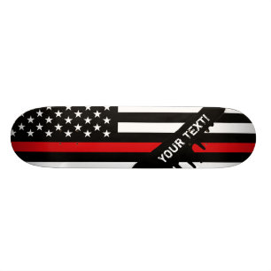 Patriotisk brandmanstilamerikanska flaggan skateboard bräda 21,5 cm
