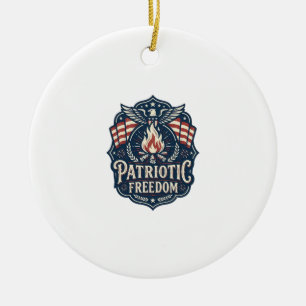 Patriotisk Brasa Natt Vektor Grafik T-shirt_1 Julgransprydnad Keramik