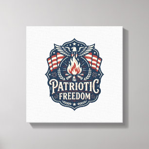 Patriotisk Brasa Natt Vektor Grafisk T-Shirt_1 Canvastryck
