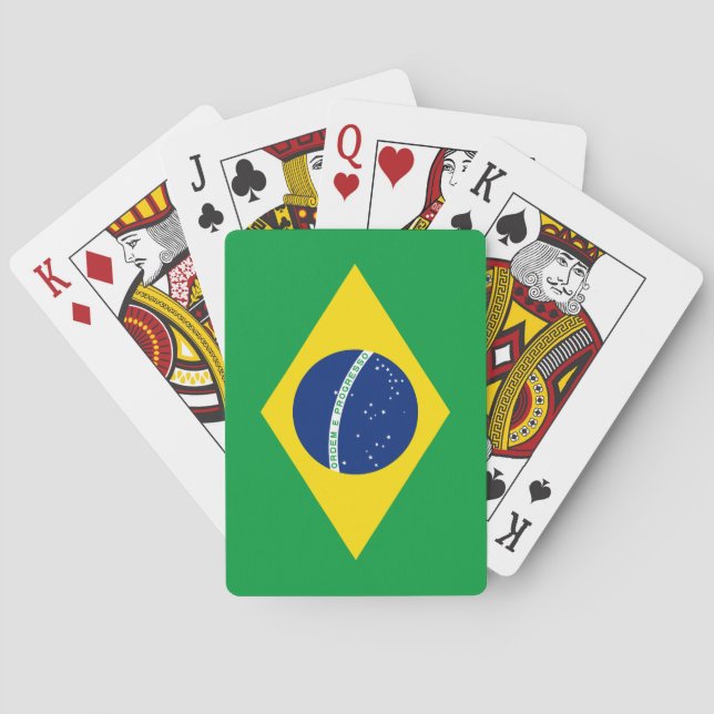 Patriotisk brasiliansk flagga casinokort (Baksidan)