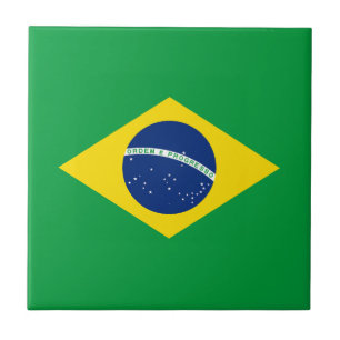Patriotisk brasiliansk flagga kakelplatta