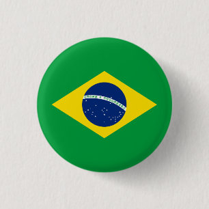 Patriotisk brasiliansk flagga knapp