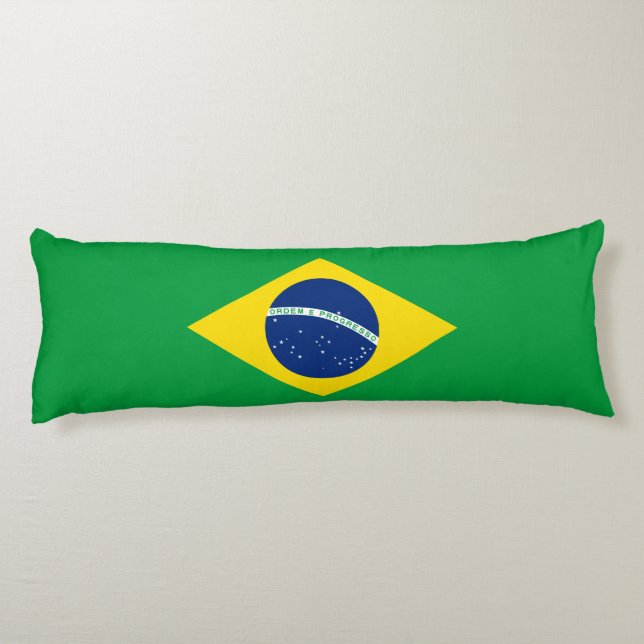Patriotisk brasiliansk flagga kroppskudde (Baksidan)