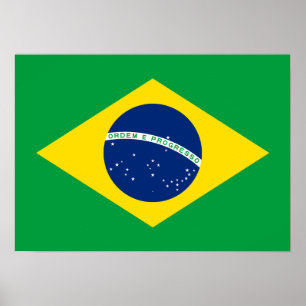 Patriotisk Brasiliansk Flagga Poster