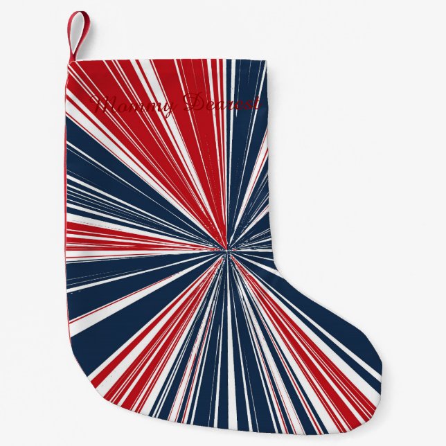 Patriotisk bristningsabstrakt liten julstrumpa (Framsidan)