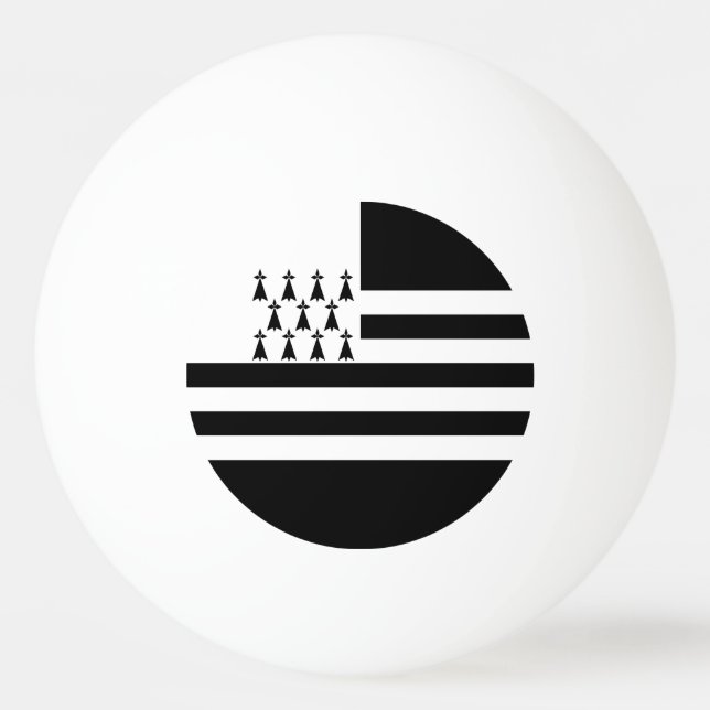 Patriotisk Brittany Flagga Ping Pong Boll (Baksidan)