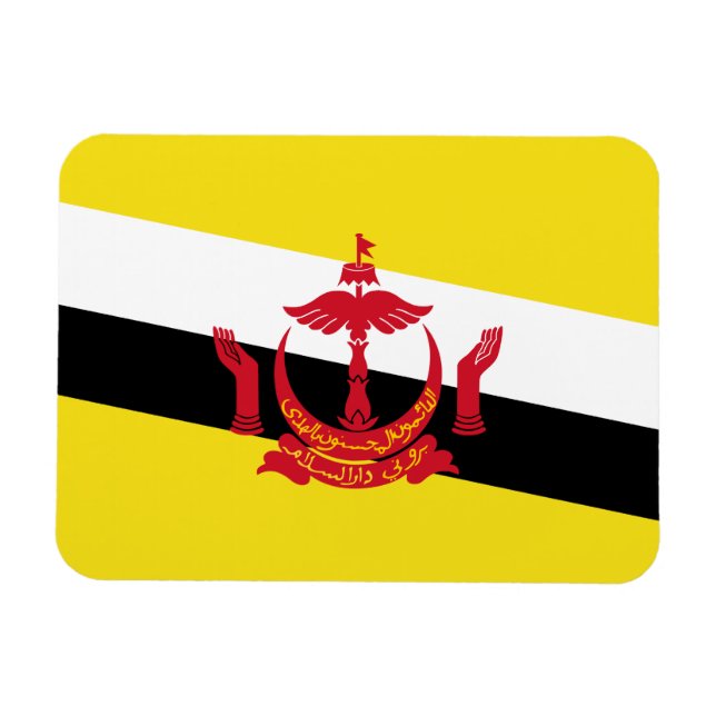 Patriotisk Bruneisk Flagga Magnet (Horisontell)