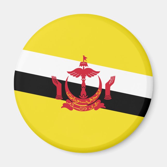 Patriotisk Bruneisk Flagga Magnet (Framsidan)