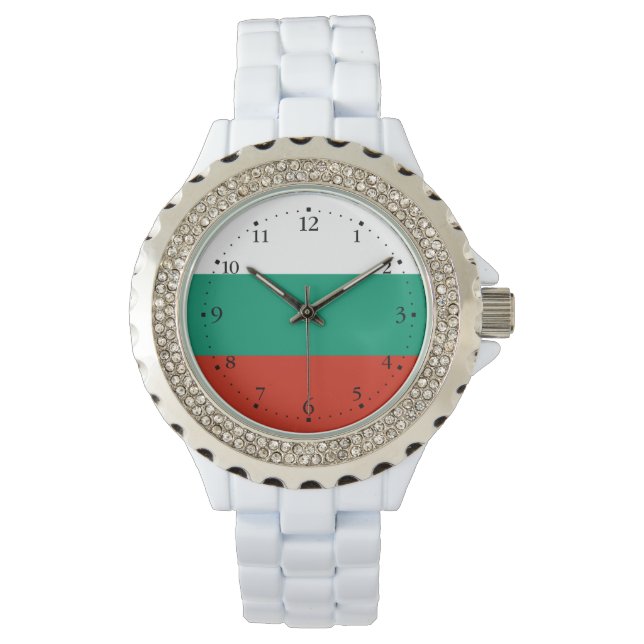 Patriotisk bulgarisk flagga armbandsur (Framsida)