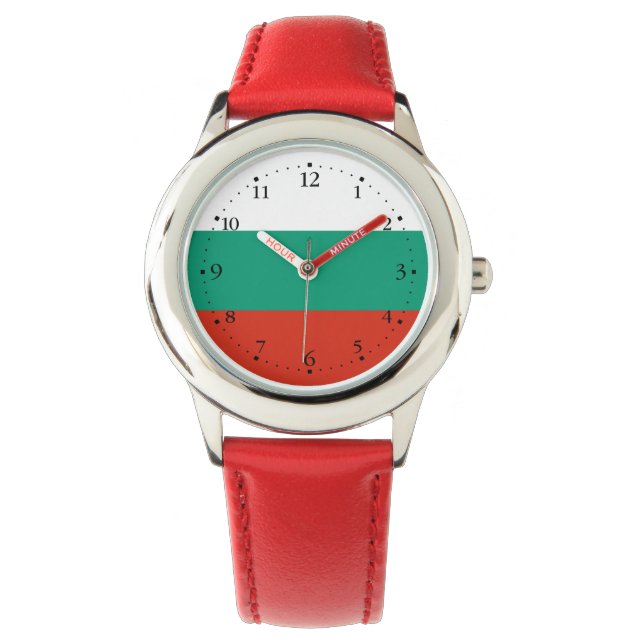 Patriotisk bulgarisk flagga armbandsur (Framsida)