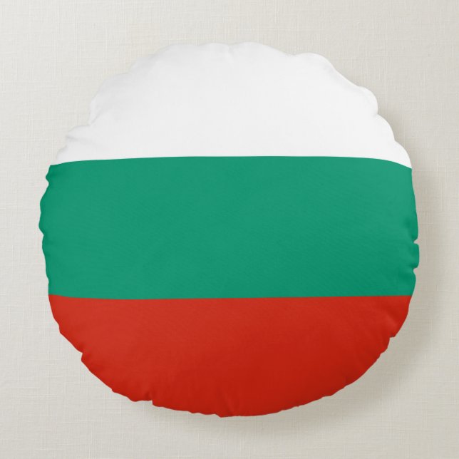 Patriotisk bulgarisk flagga rund kudde (Framsidan)