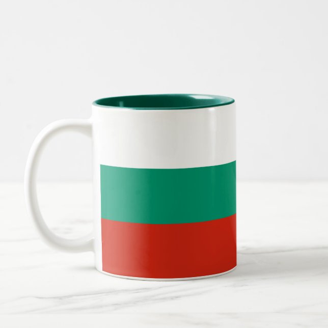 Patriotisk bulgarisk flagga Två-Tonad mugg (Vänster)