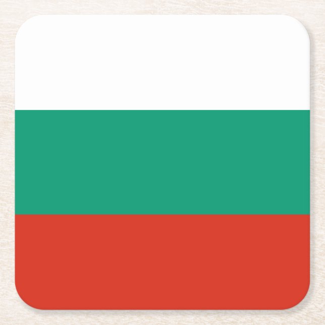 Patriotisk bulgarisk flagga underlägg papper kvadrat (Framsidan)