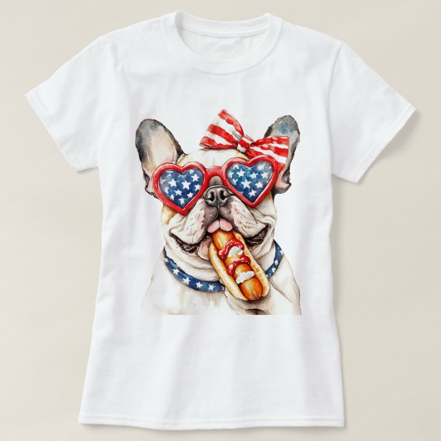 Patriotisk Bulldog T Shirt (Design framsida)