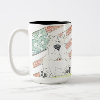patriotisk bulldoggmugg Två-Tonad mugg