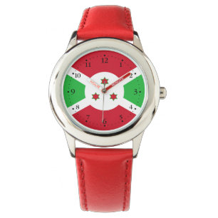 Patriotisk Burundisk Flagga Urverk Armbandsur