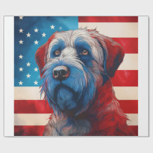 Patriotisk Cairn Terrier Amerikansk Flagga
