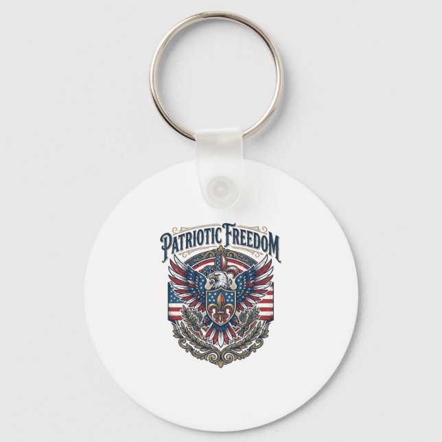 Patriotisk Cajun Pride Vector Grafisk T-shirt_1 Nyckelring (Framsida)