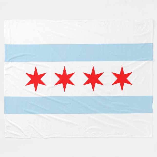 Patriotisk Chicago flagga Fleecefilt (Framsidan (Horisontell))