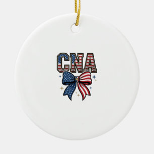 Patriotisk CNA-båge Vintage-gravering Shirt Design Julgransprydnad Keramik