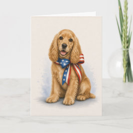 Patriotisk Cocker Spaniel Lyckönskningskort Kort