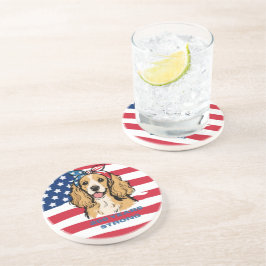Patriotisk Cocker Spaniel Underlägg