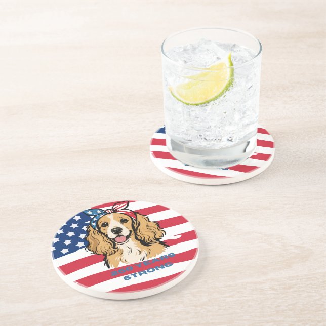 Patriotisk Cocker Spaniel Underlägg (Sidan)
