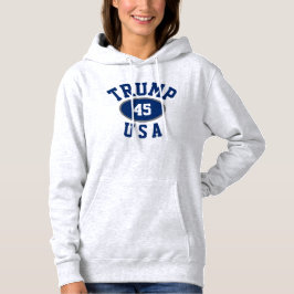 Patriotisk collegeklassisk Trump 45 Hoody T Shirt