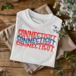 Patriotisk Connecticut röd och blå Boho T-shirt 