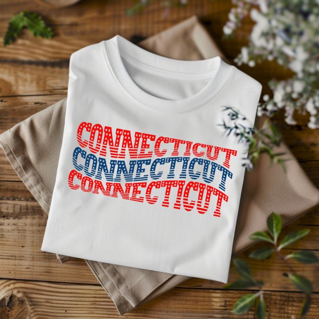 Patriotisk Connecticut röd och blå Boho T-shirt  (Skapare uppladdad)