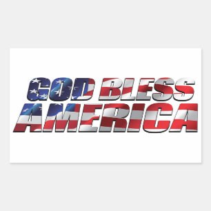 Patriotisk Cool och Awesome Gud välsigne Amerika Rektangulärt Klistermärke