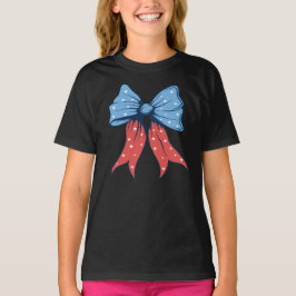 Patriotisk Coquette 4:e Juli Amerikansk Flagga USA T Shirt