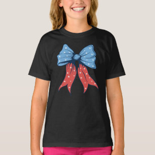 Patriotisk Coquette 4:e Juli Amerikansk Flagga USA T Shirt