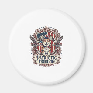 Patriotisk Corgi Vektorgrafik T-shirt_1 Magnet