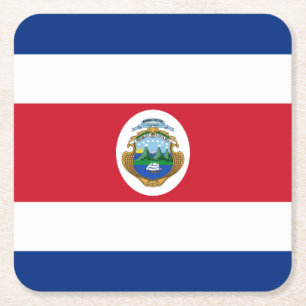 Patriotisk Costa Rica-flagga Underlägg Papper Kvadrat
