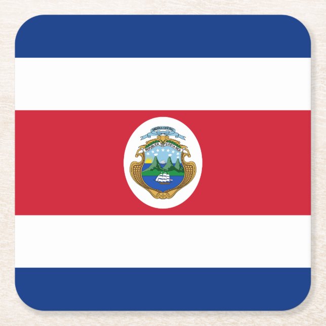 Patriotisk Costa Rica-flagga Underlägg Papper Kvadrat (Framsidan)