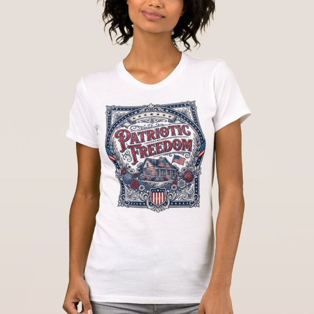 Patriotisk Cottage Garden Vector Grafisk T-Shirt (Framsida)