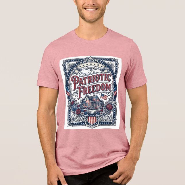 Patriotisk Cottage Garden Vector Grafisk T-shirt (Framsida)