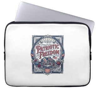 Patriotisk Cottage Garden Vector Grafisk T-shirt Laptop Fodral