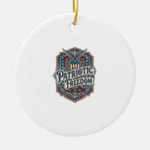 Patriotisk Country Gospel Vektorgrafik T-shirt Julgransprydnad Keramik