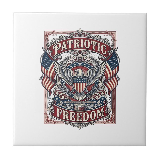 Patriotisk County Parad Vektorgrafisk Tee_1 Kakelplatta (Framsidan)