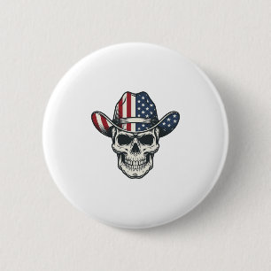 Patriotisk Cowboy Kalle Gravyr T-shirt_1 Knapp