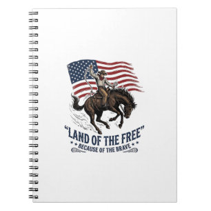 Patriotisk Cowboy Land Av De Fria Västra Tröja De Anteckningsbok