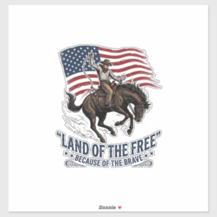 Patriotisk Cowboy Land Av De Fria Västra Tröja De Klistermärken