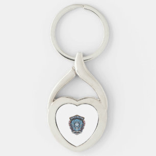 Patriotisk Cyber Liberty Skalle Cyberpunk Framtid  Twisted Heart Silverfärgad Nyckelring