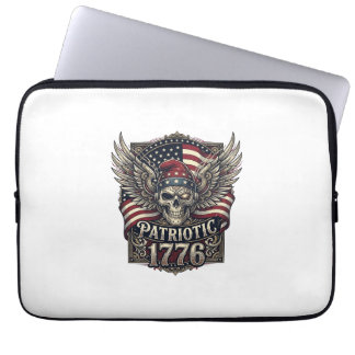 Patriotisk Cyberfrihet Skalle Cyberpunk Framtid Fr Laptop Fodral
