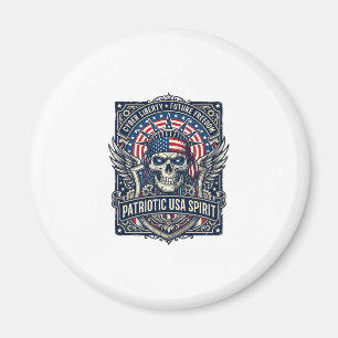 Patriotisk Cyberfrihet Skalle Cyberpunk Framtid Fr Magnet