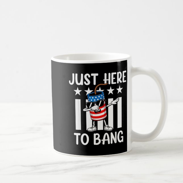 Patriotisk dabba fyrverkeri usa för fjärde juli  kaffemugg (Höger)