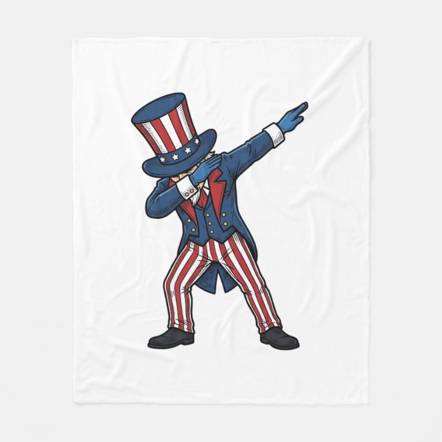 Patriotisk Dabba Karaktär Vintage Vektor Design_ Fleecefilt (Framsidan)